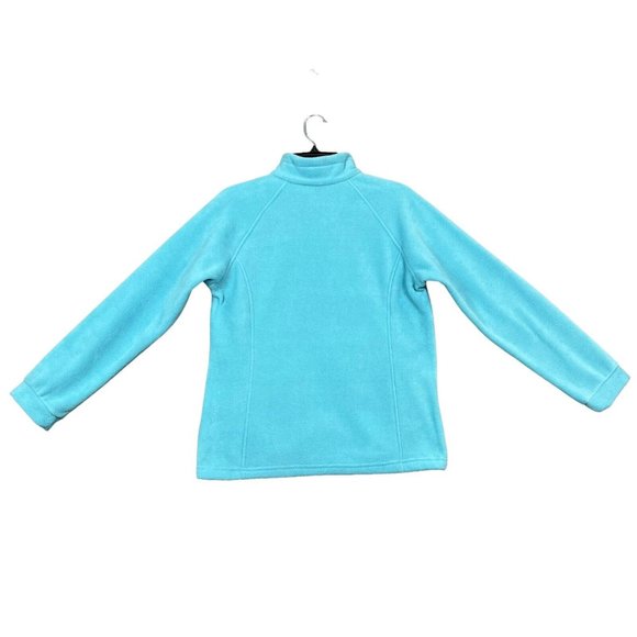 Columbia Youth Girls Full Zip Fleece Jacket Size 18 (XL) Aqua Zip Pockets - Picture 6 of 13